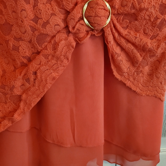 FLAMINGO PINK LACE TOP MED..not Orange - Picture 7 of 7